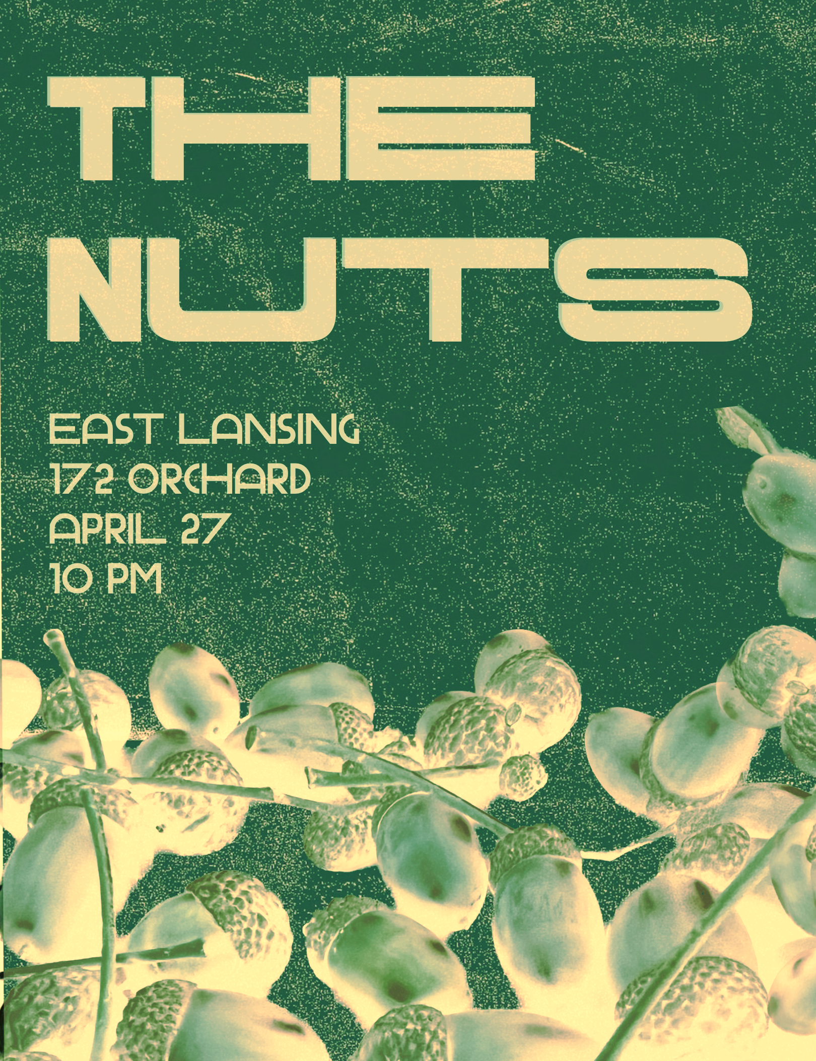 Green band poster with acorns