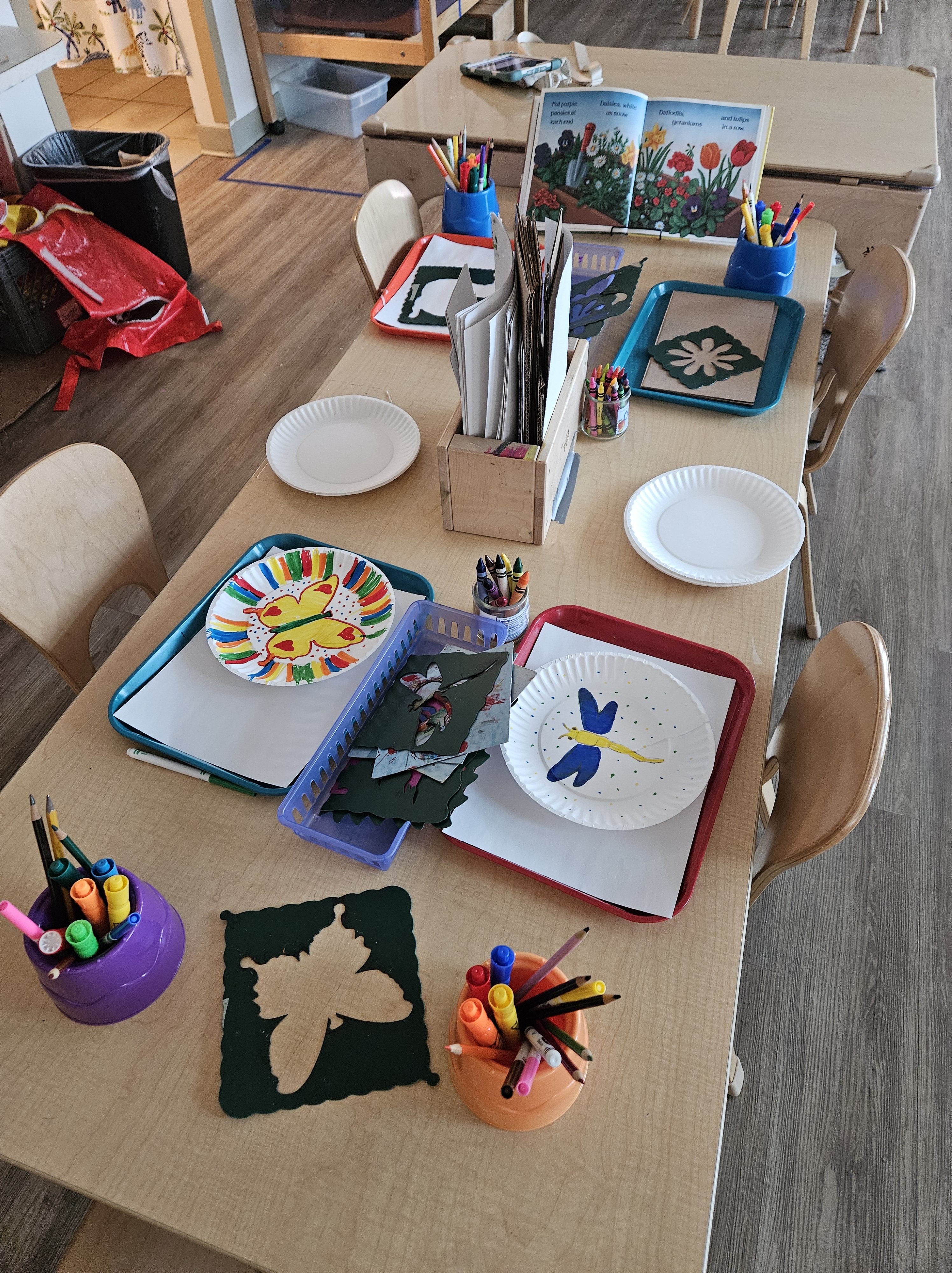 Preschool set up for drawing class
