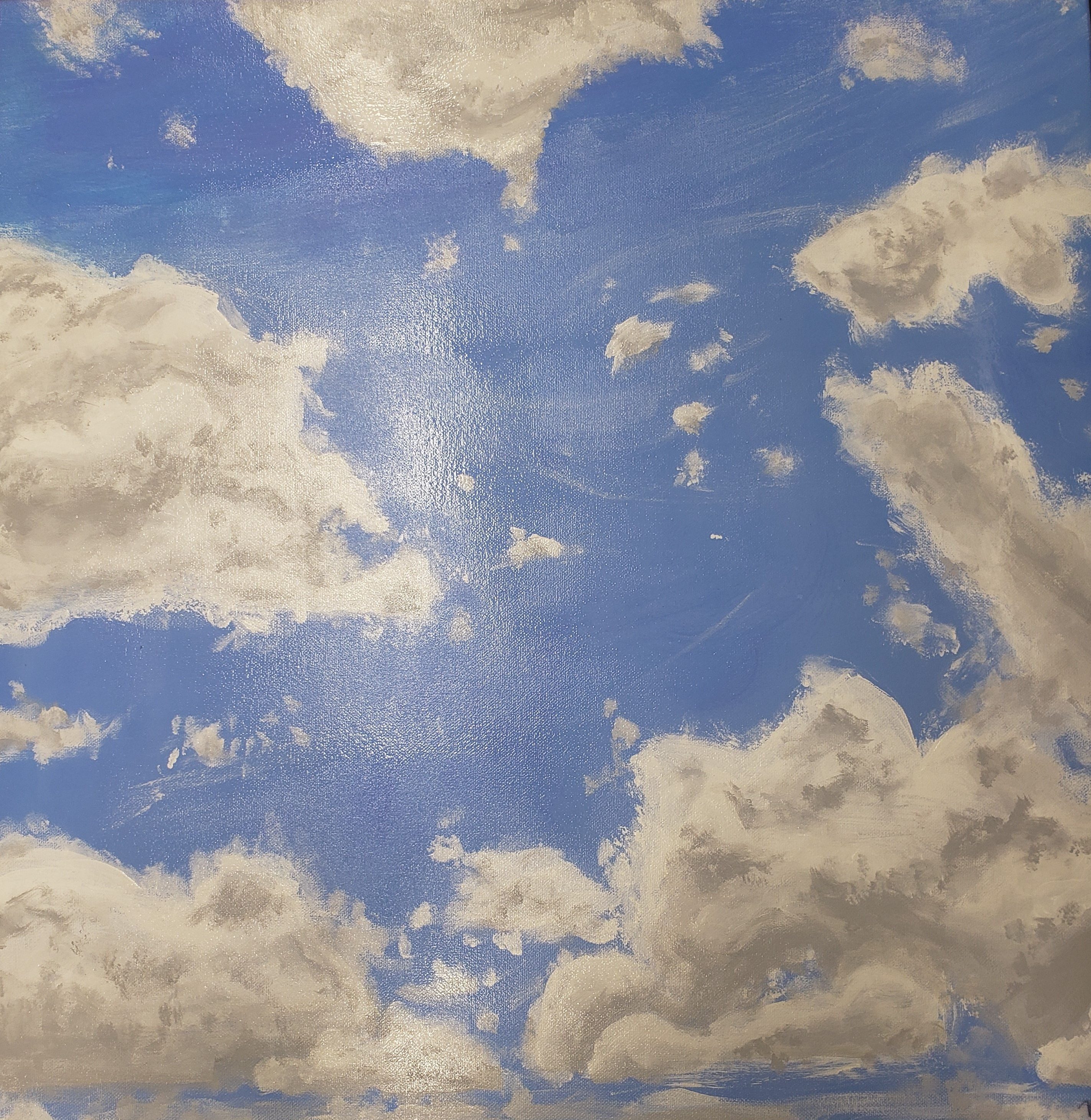 Realistic acrylic painting of clouds