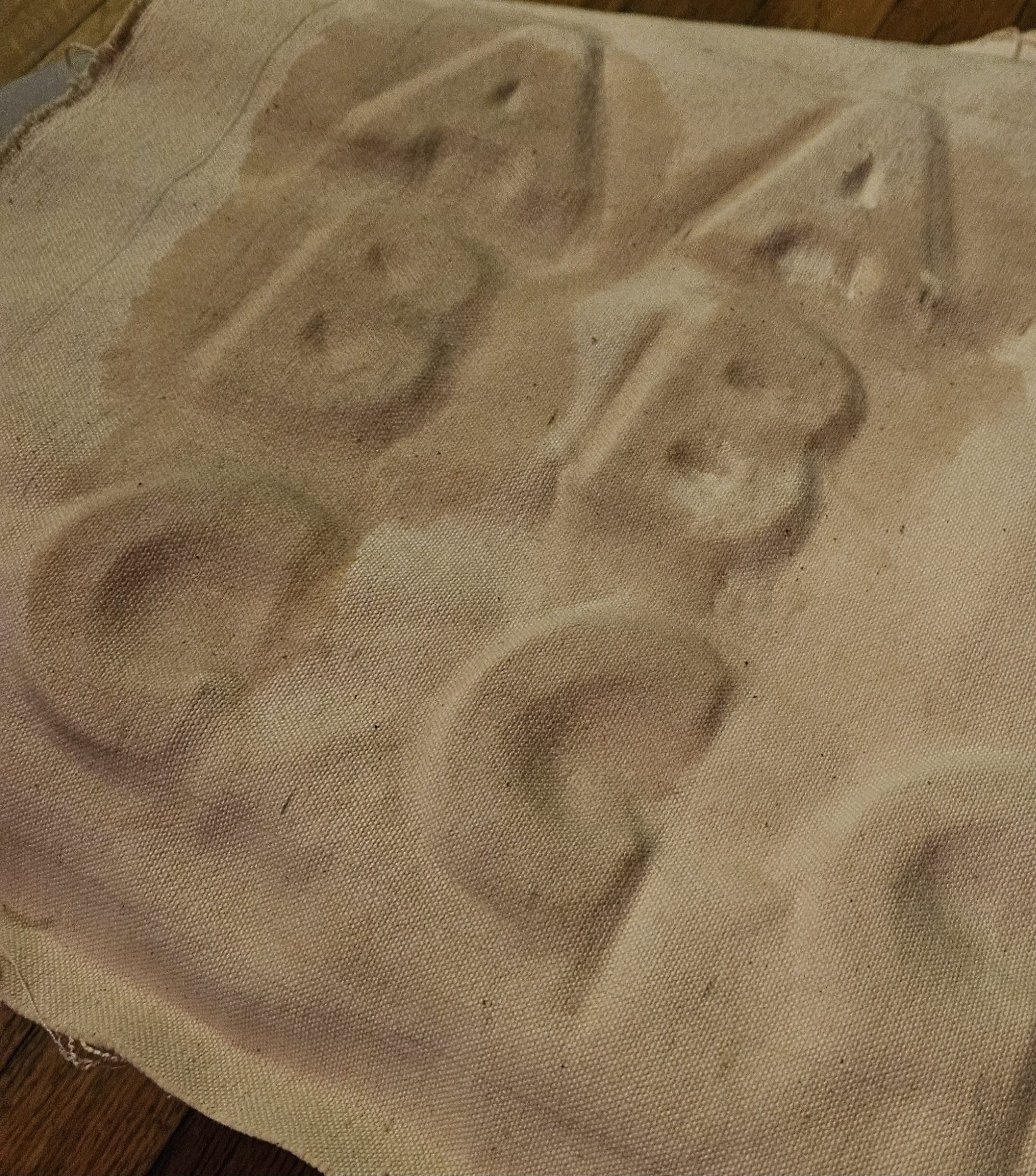 Canvas with ABC embossed on it